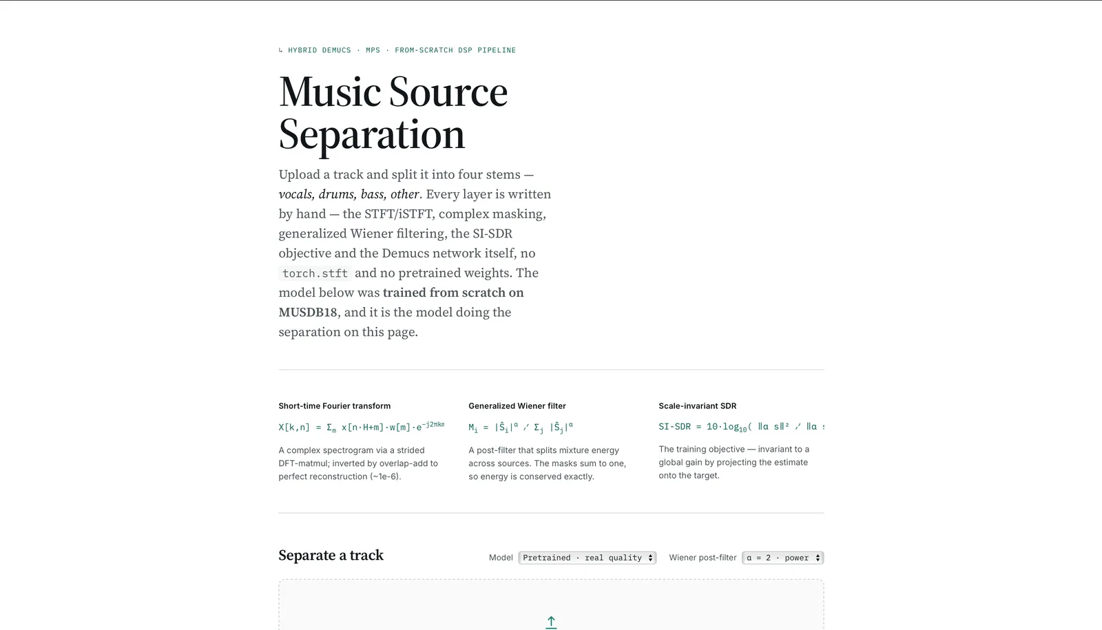 Music Splitter, at a glance