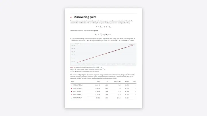 Statistical Arbitrage Backtester, image 1