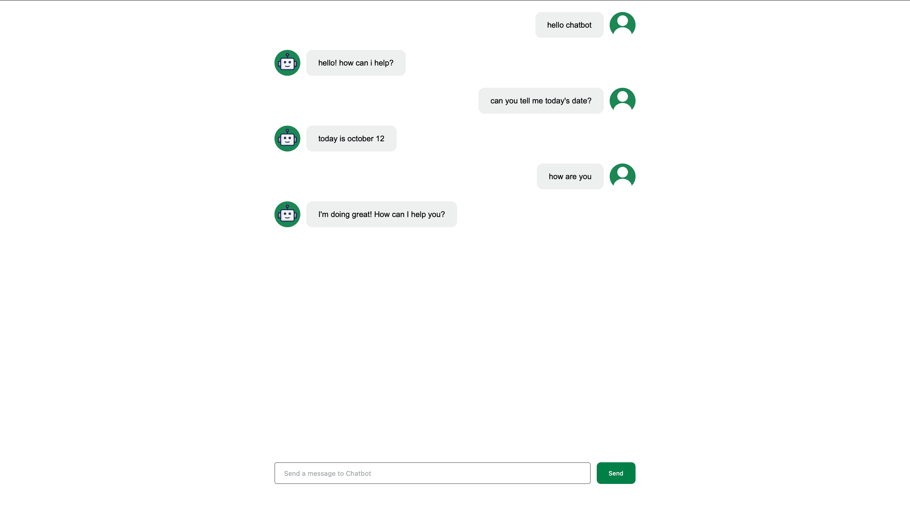 Chatbot screenshot